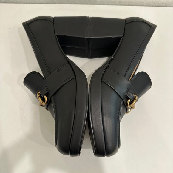Nine West Tamsey3 Black Chunky Loafers Heels Size 10M USA Casual Preppy Classic - Picture 6 of 8